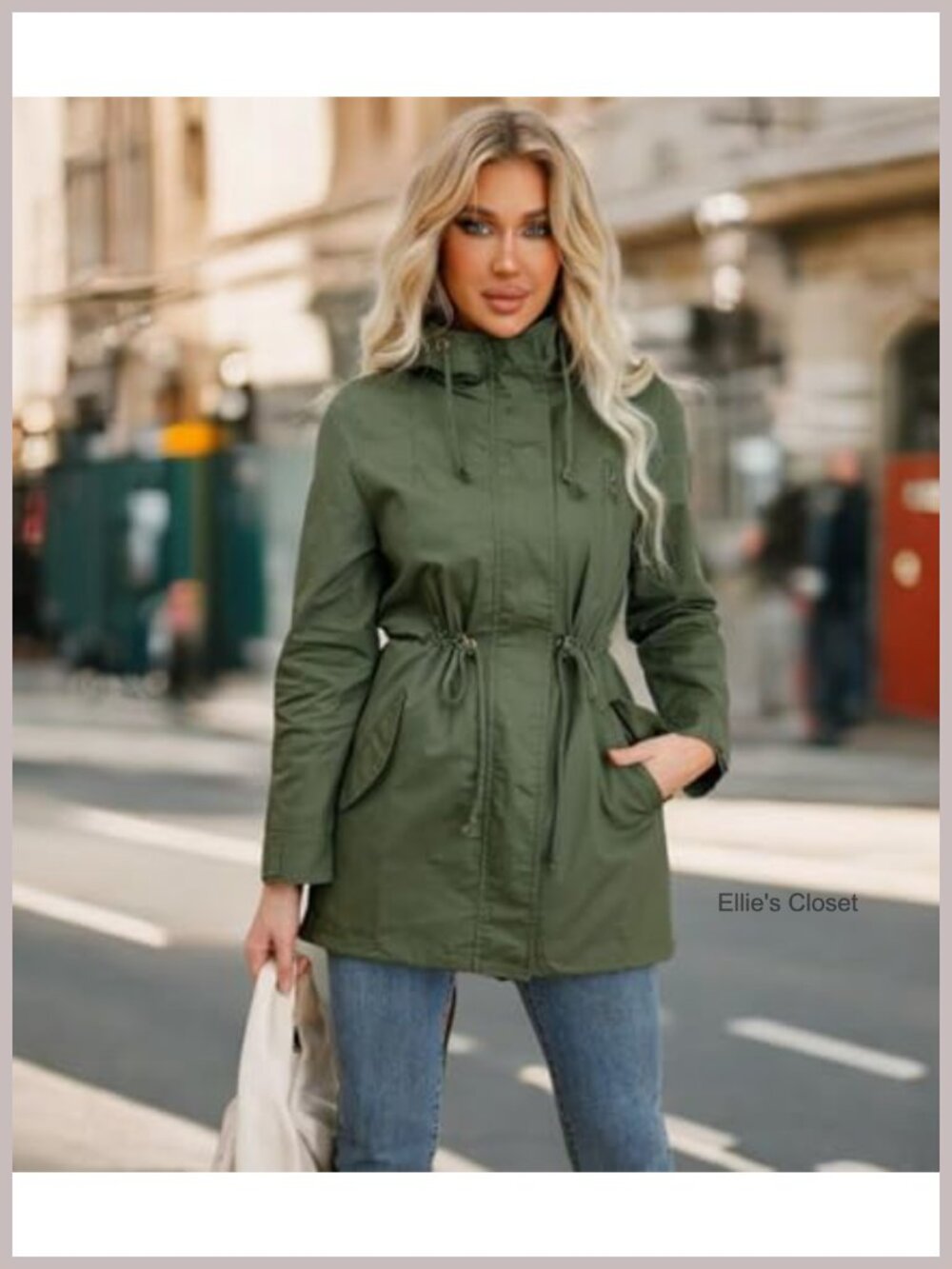 Women's Cotton Anorak Utility Jacket Hooded Zip Up Fall Casual Coat - Picture 2 of 6